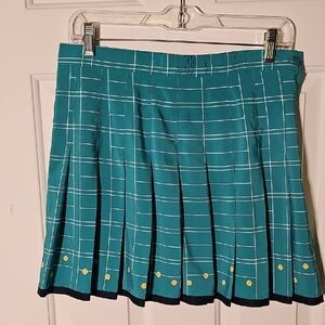 Tail VintageTeal Checkered Mini Tennis Skirt By Tail Size 10. USA.‎